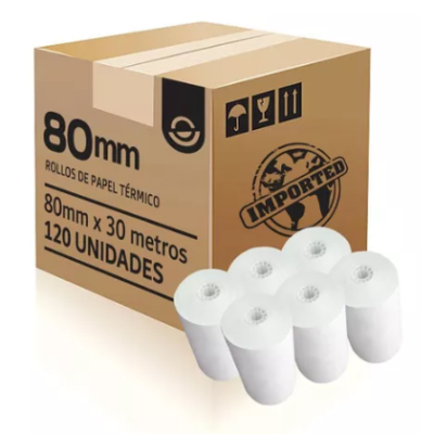 PAPEL TERMICO 80MMX30MTS – PAQUETE 120 ROLLOS